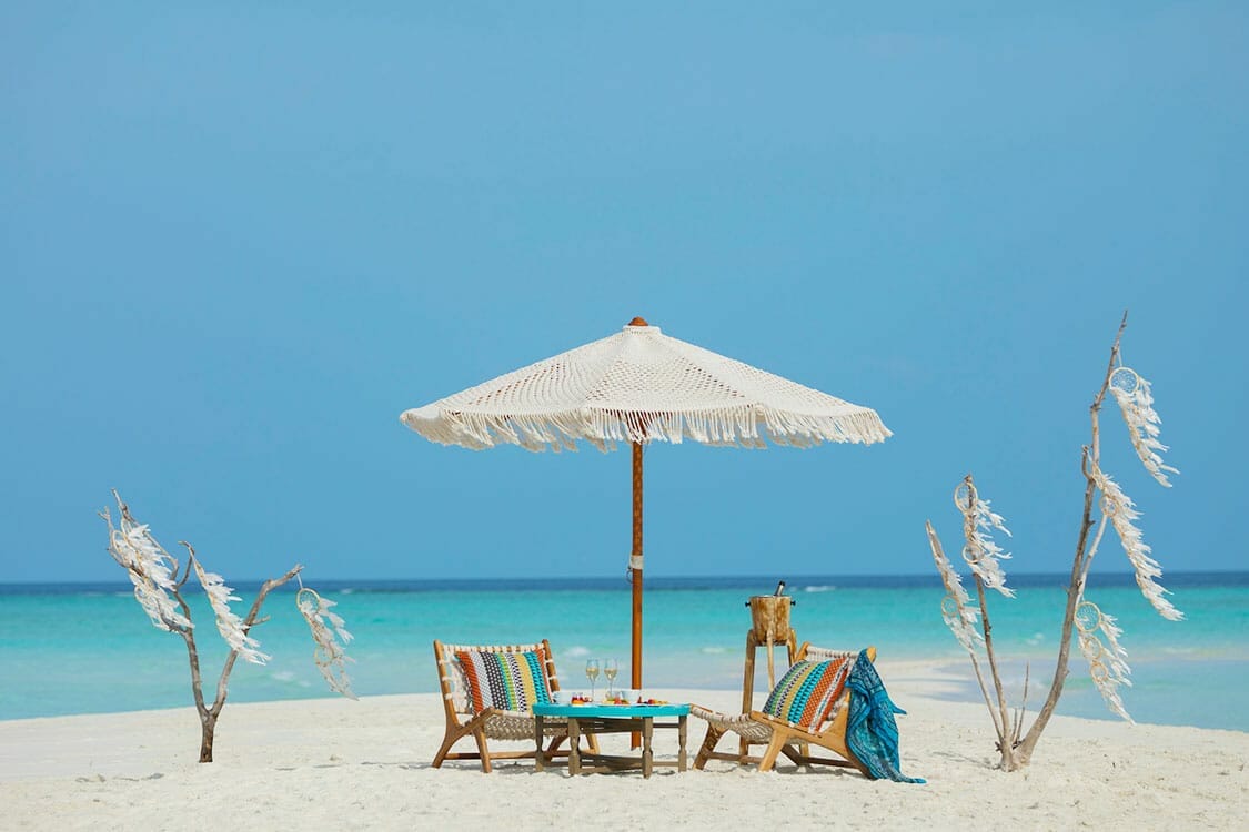 Beach Seating areas with Fascinating Sea Views in Maldives