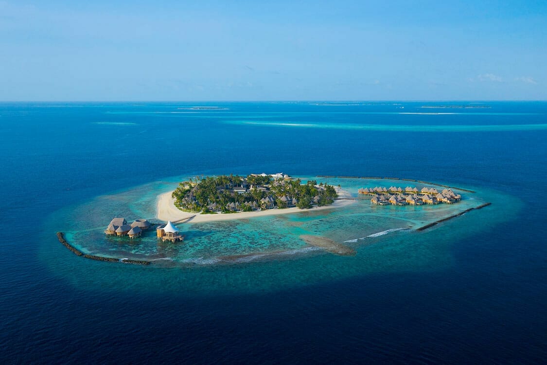 An aerial of The Nautilus Maldives