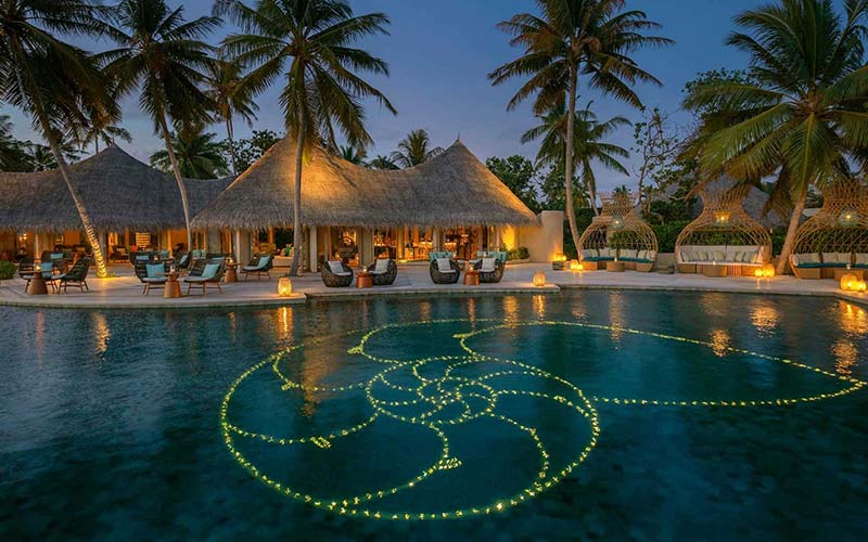 Front View of Naiboli Pool Bar at the Nautilus Maldives