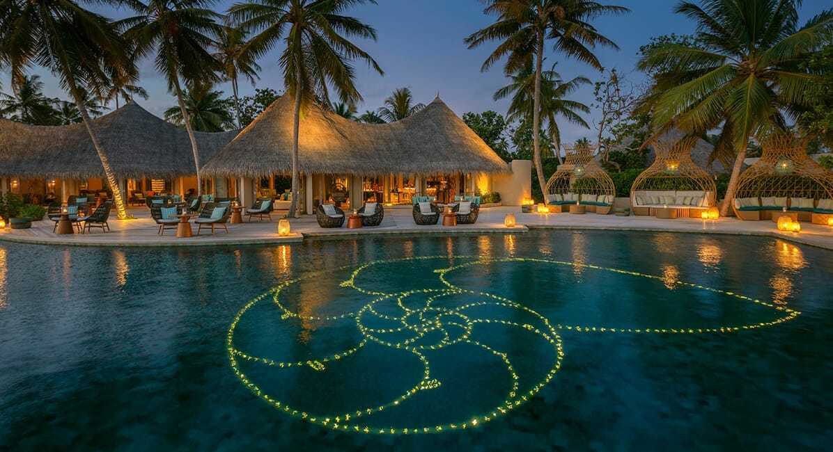 Front View of Naiboli Pool Bar at the Nautilus Maldives