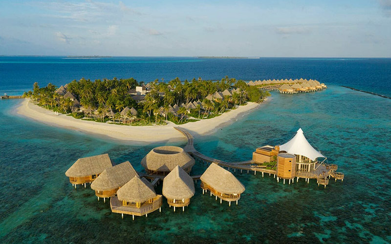 An aerial of The Nautilus Maldives