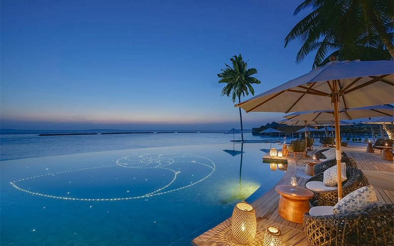 View from Naiboli Pool Bar at the Nautilus Maldives