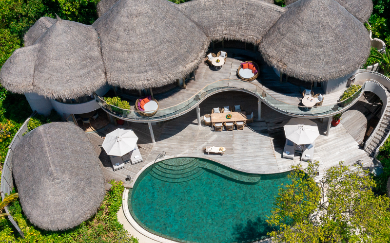Exterior top down view of The Nautilus Mansion