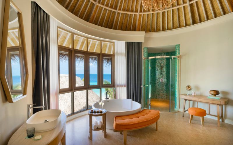 Interior view of the bathroom at The Nautilus Mansion