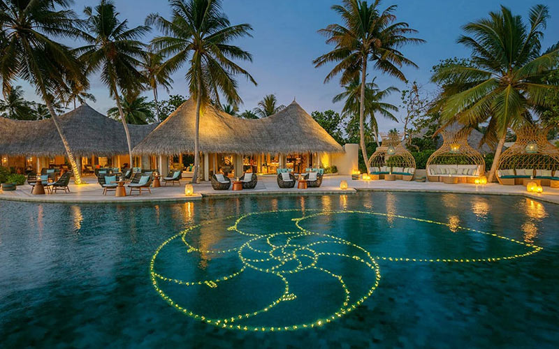 Front View of Naiboli Pool Bar at the Nautilus Maldives