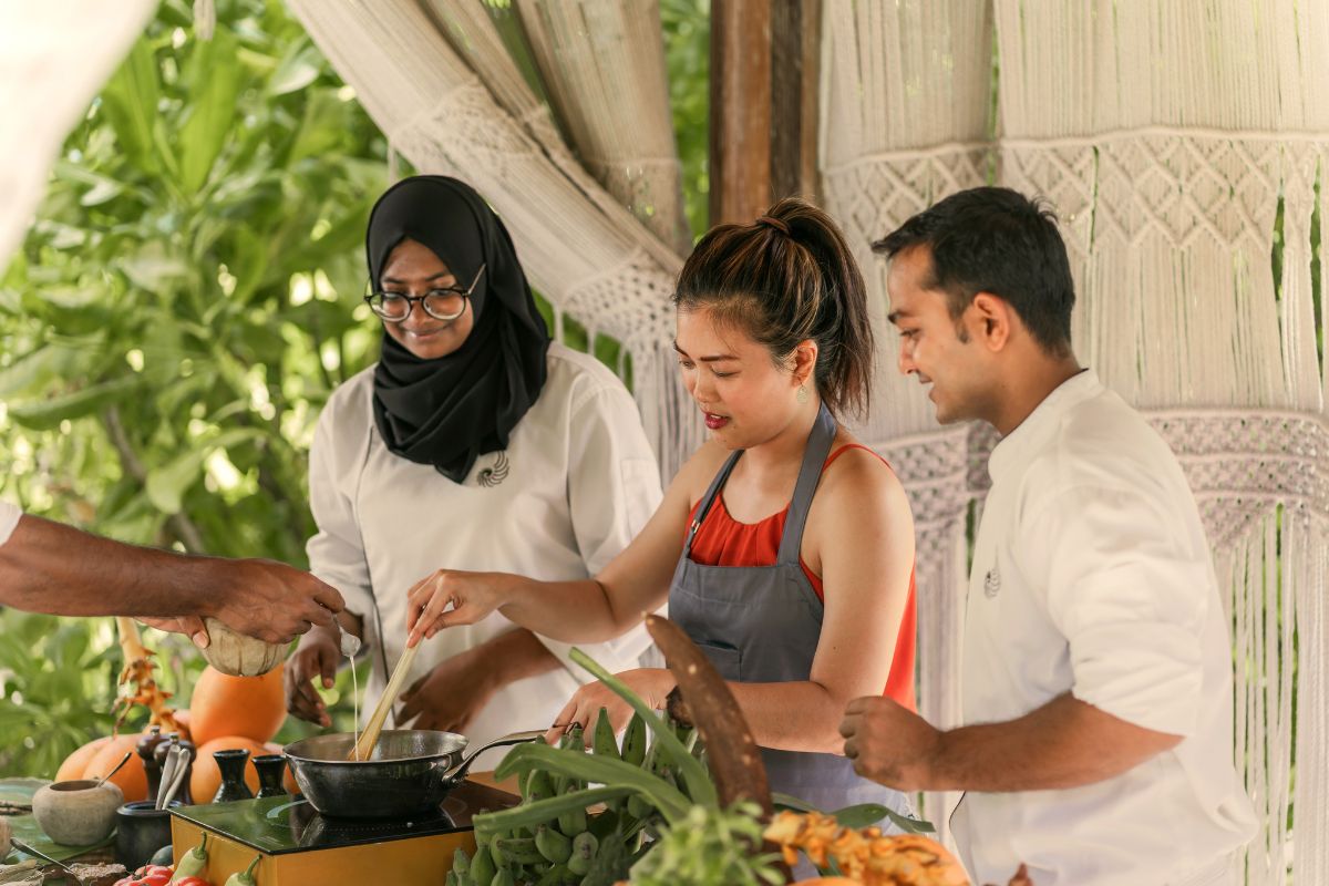 A cooking class at The Nautilus Maldives
