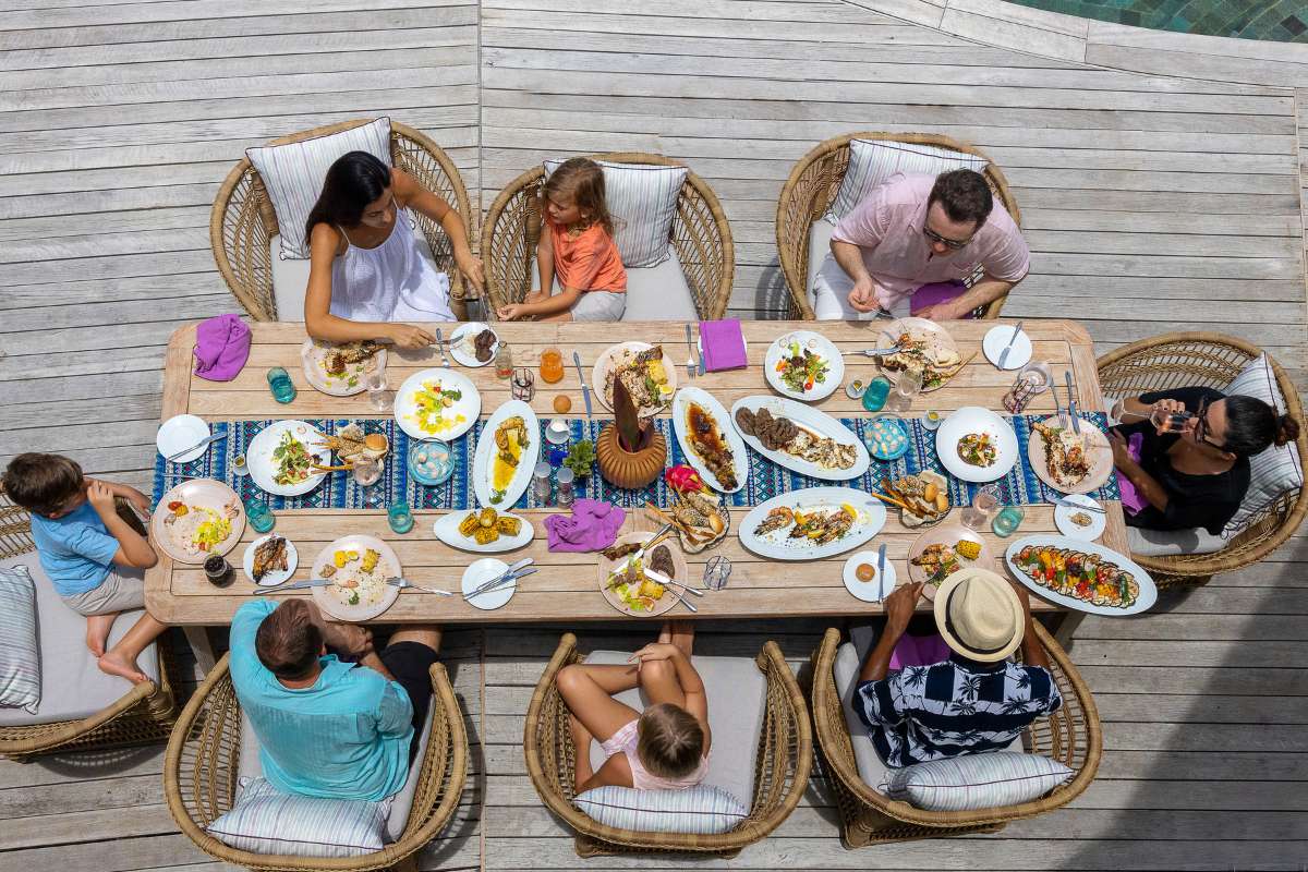 Gourmet private family dining at The Nautilus Maldives