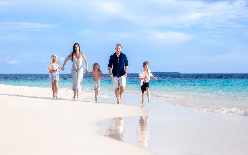 Happy family on the beach