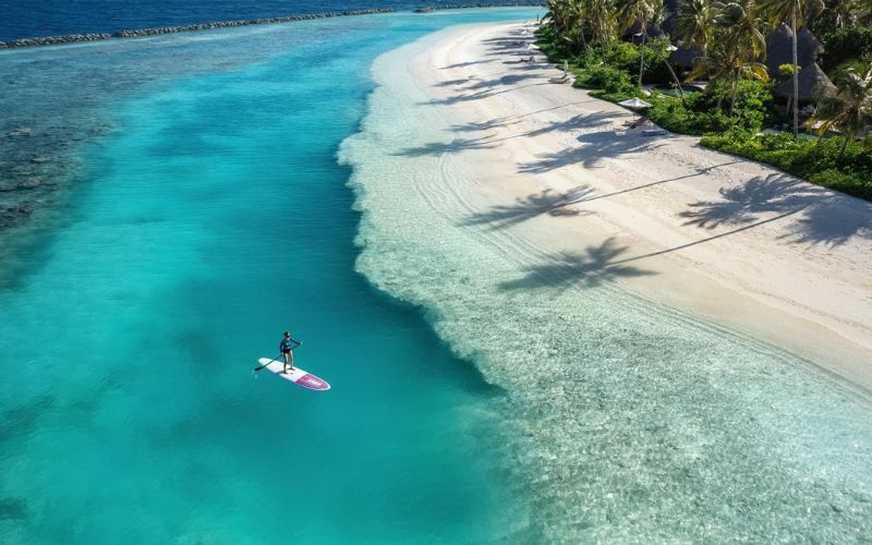Paddle boarding at The Nautilus Maldives
